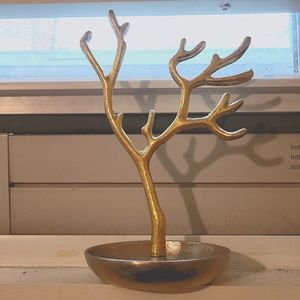 A silver and gold tree jewelry holder! Gently used. -no tags-